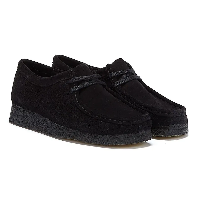 Clarks Originals Wallabee Suede Womens Shoes - (Black) - Size Uk 5