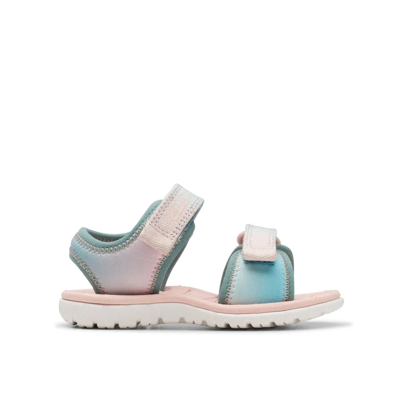 Clarks Surfing Tide T Pastel Kids sandals 7675-16F in a Plain Textile in Size 6