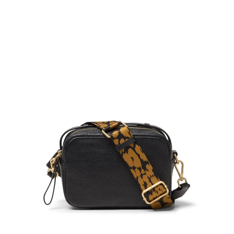 Clarks Women's Camera Cross Black Leather Shoulder Bag, Cross Body Bag - Black