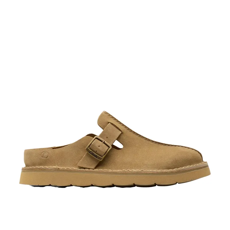 Clarks Solsbury Mule Suede Shoes - Dark Sand