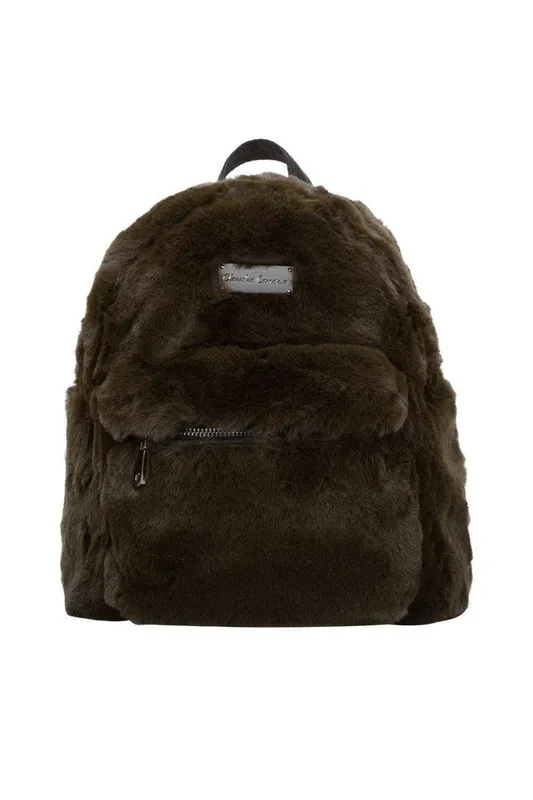 Claudia Canova Women's Anii Xs Faux Fur Backpack in Green - Green
