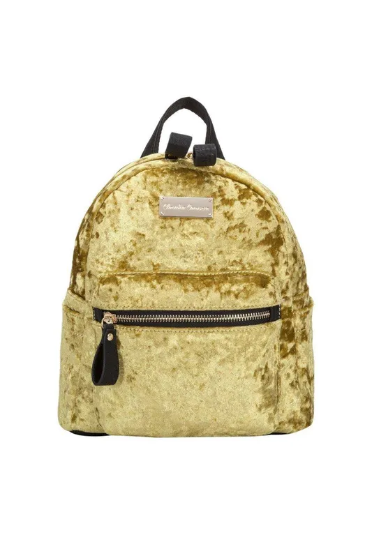 Claudia Canova Women's Anii Xs Velour Backpack in Gold - Gold