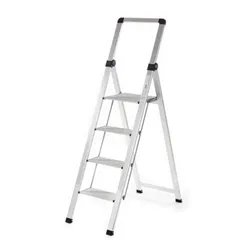 Climb-It Slim Folding Step; 4 Tread; Aluminium; 150kg; Silver