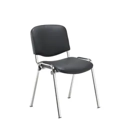 Club Stacking Chair PU - Chrome Frame - Black - CH0503PU