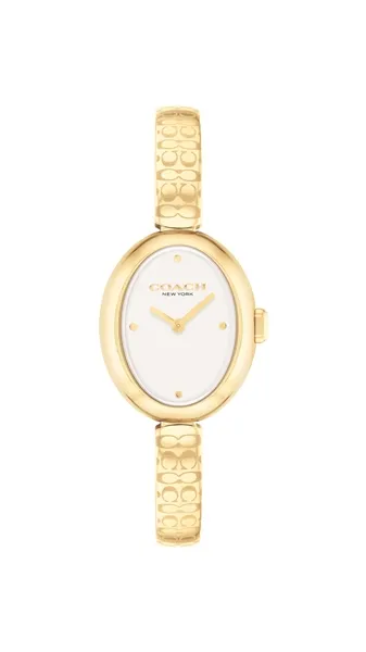 Coach Ladies Sammy Oval Dial Gold Tone Bangle Watch 14504528