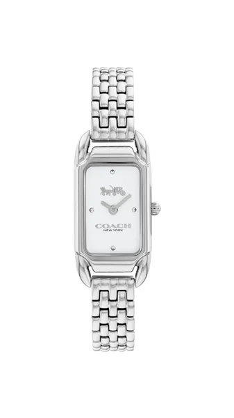 Coach Silver Cadie White Rectangle Bracelet Watch - Silver