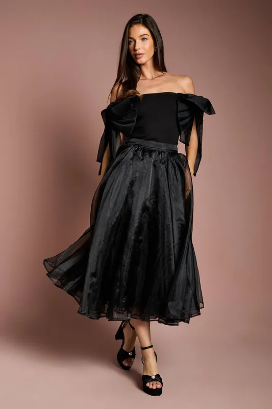 Coast Women's Organza Skirt in Black Size: 8 - Black