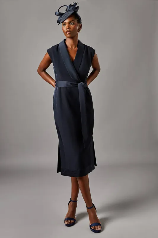 Coast Women's Tux Satin Dress in Navy Size: 8 - Navy