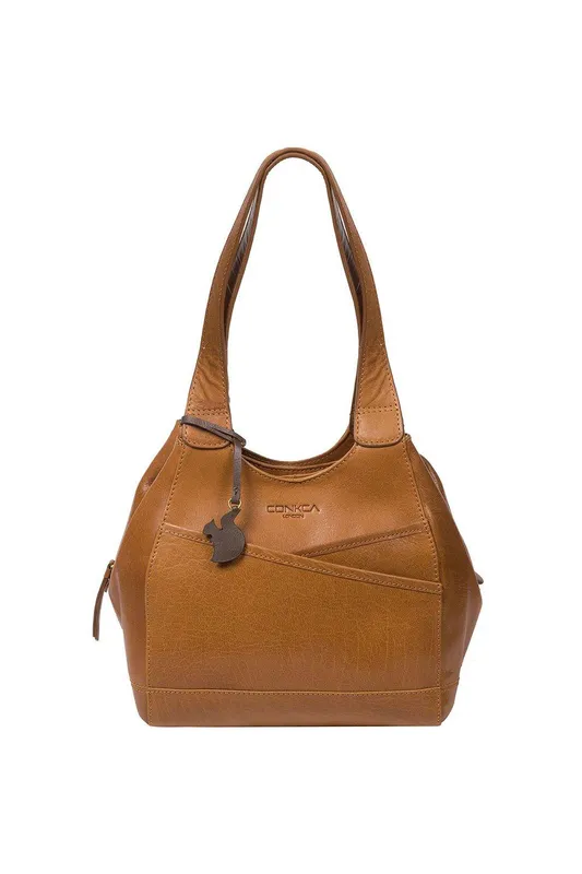Conkca London Women's 'Juliet' Leather Handbag in Tan - Tan