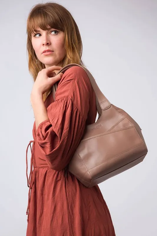 Conkca London Women's 'Juliet' Leather Handbag in Taupe Taupe female
