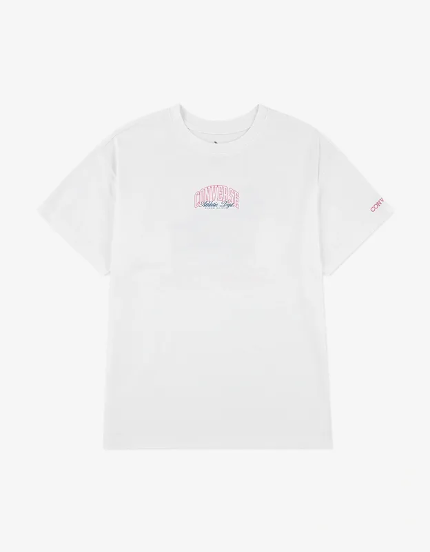 Converse Chuck Taylor Girl's Converse Girls Chuck Taylor Boyfriend T-Shirt in White - Size: 8 years/9 years/10 years