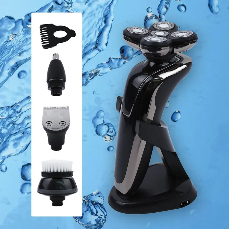 Coopers of Stortford Men's Electric Shaver with 5 Heads, 4D Cut & Nose/Ear Trimmer in Black Black