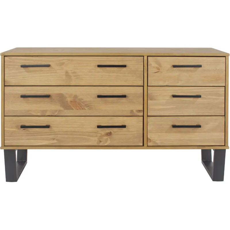 Core Products Texas 3+3 Drawer Wide Chest in Light Brown Light Brown