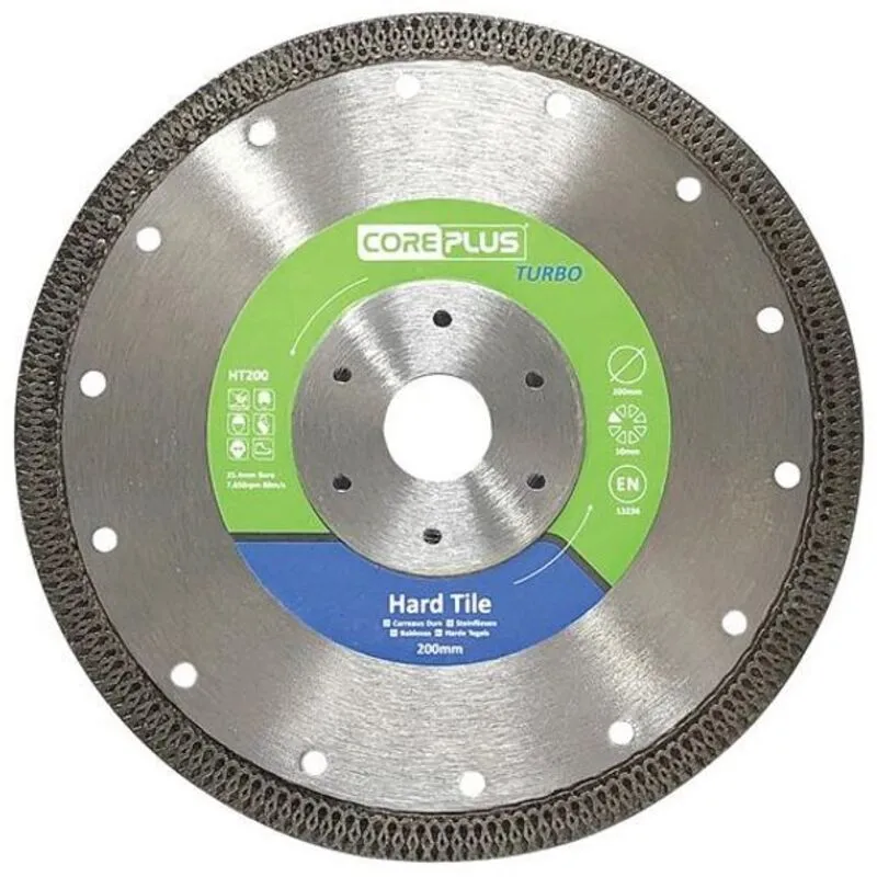 Core Plus CORDBHT200 HT200 Hard Tile Turbo Diamond Blade 200mm