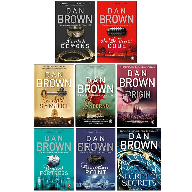 Robert Langdon Series by Dan Brown 8 Books Collection Set - Fiction - Paperback/Hardback Penguin Random House