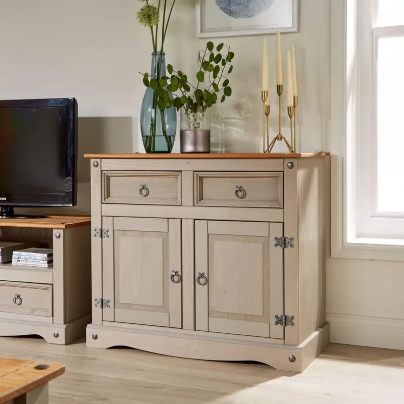 Corona 2 Door 2 Drawer Cupboard Grey