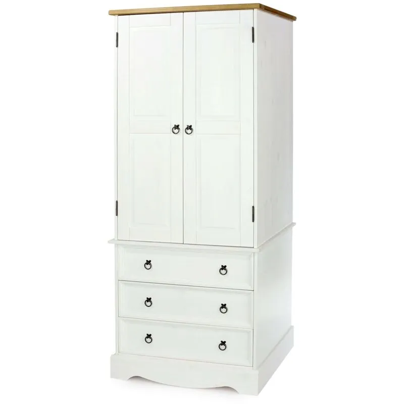 Corona 2 Door 3 Drawer Wardrobe White