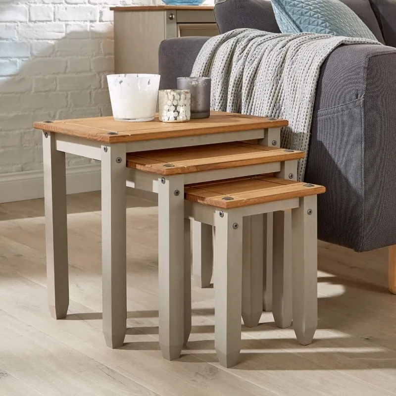 Corona Nest of 3 Tables Grey