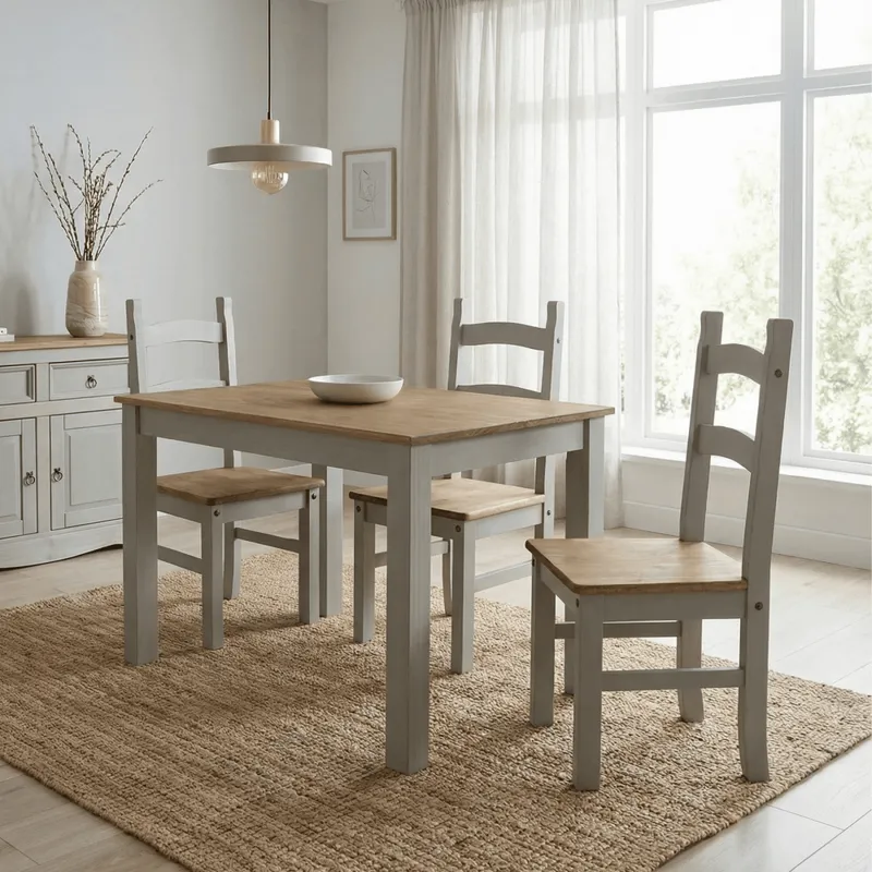 Corona Pair of Solid Dining Chairs - Grey