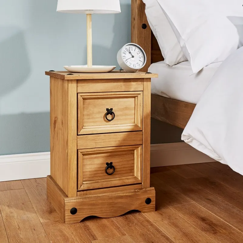 Corona Petite 2 Drawer Bedside Pine