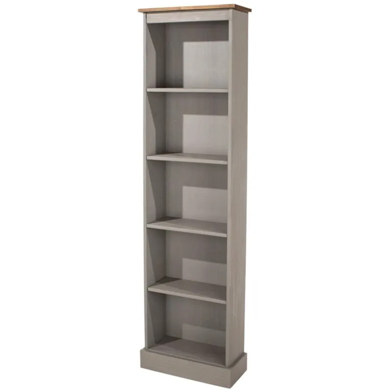 Corona Tall Narrow Bookcase Grey