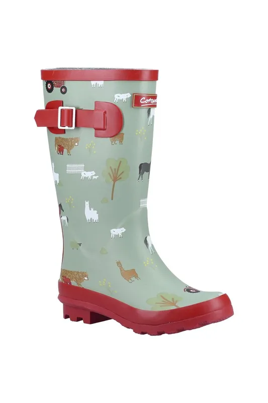 Cotswold Farmyard' Wellington in Green Size: Infant 11 Green Infant 11