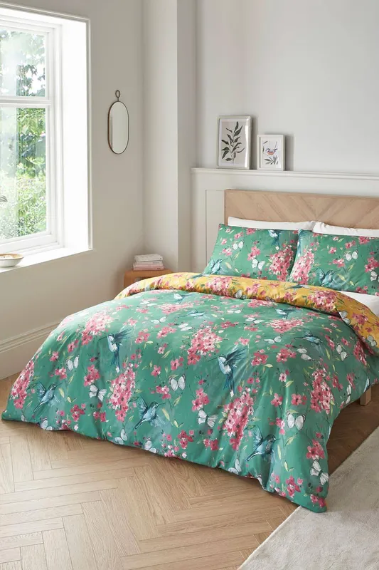 Cotton Traders Paradise Blossom Duvet Set   Size: Double - Multicolor - Size: Double