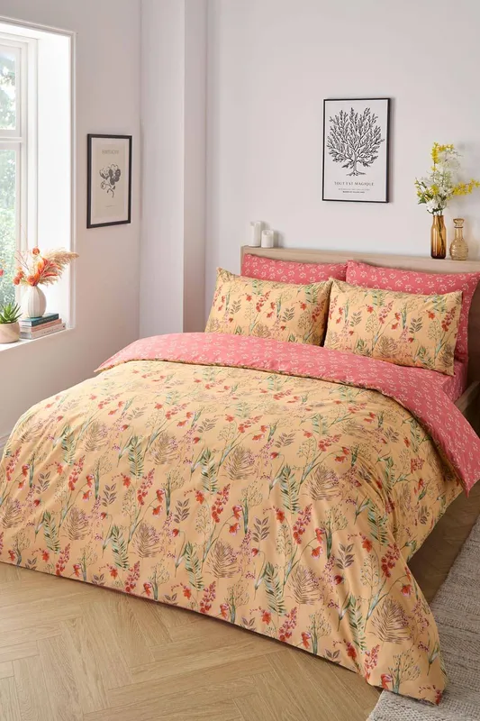 Cotton Traders Somerton Duvet Set in Mustard Size: King - Mustard - Size: King
