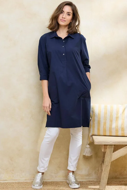 Cotton Traders Women's Cotton Tunic in Navy Size: 8 - Navy
