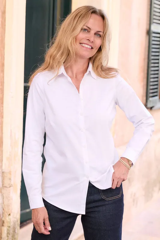 Cotton Traders Women's Oxford Shirt in White Size: 14 - White