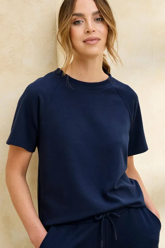 Cotton Traders Women's Soft Touch T-Shirt in Navy Size: 18 - Navy - Size: 18