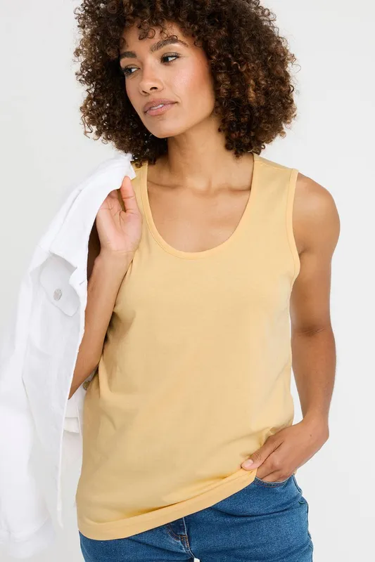 Cotton Traders Women's Vest Top in Lemon Size: XS - Lemon