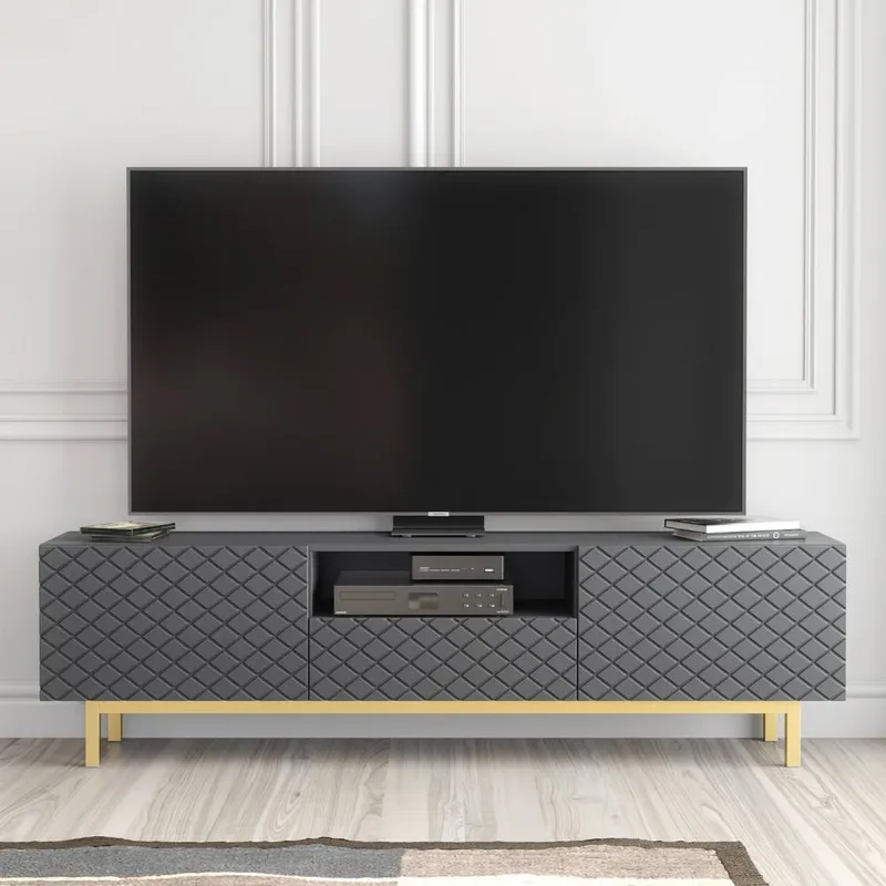 Creative Furniture Diamond Luxe TV Unit 180cm - Dark Grey - Dark Grey