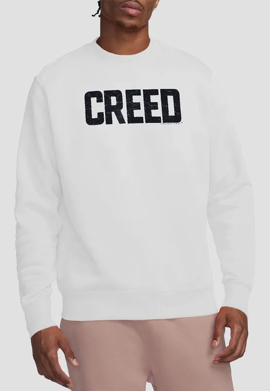 Creed Unisex Cracked Logo Sweatshirt, White Size: Large - White