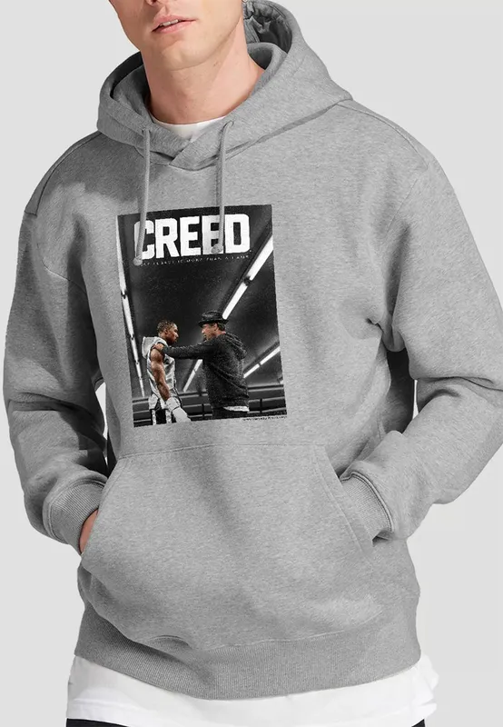 Creed Poster Hoodie, Athletic Heather in Grey Size: Large Grey L