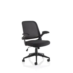 Crew Task Operator Mesh Chair With Folding Arms