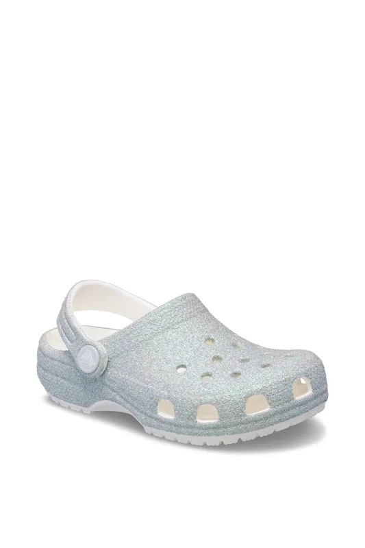 Crocs Kids Classic Glitter Clog in White Size: Infant 13 White Infant 13
