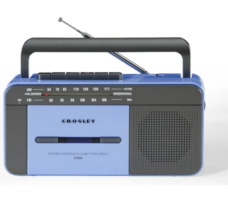 Crosley CT102A-BG4 Bluetooth Cassette Player & Recorder - Blue & Grey, Silver/Grey,Blue