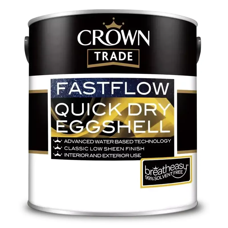 Crown Trade Fastflow Quick Dry Eggshell, White 1L