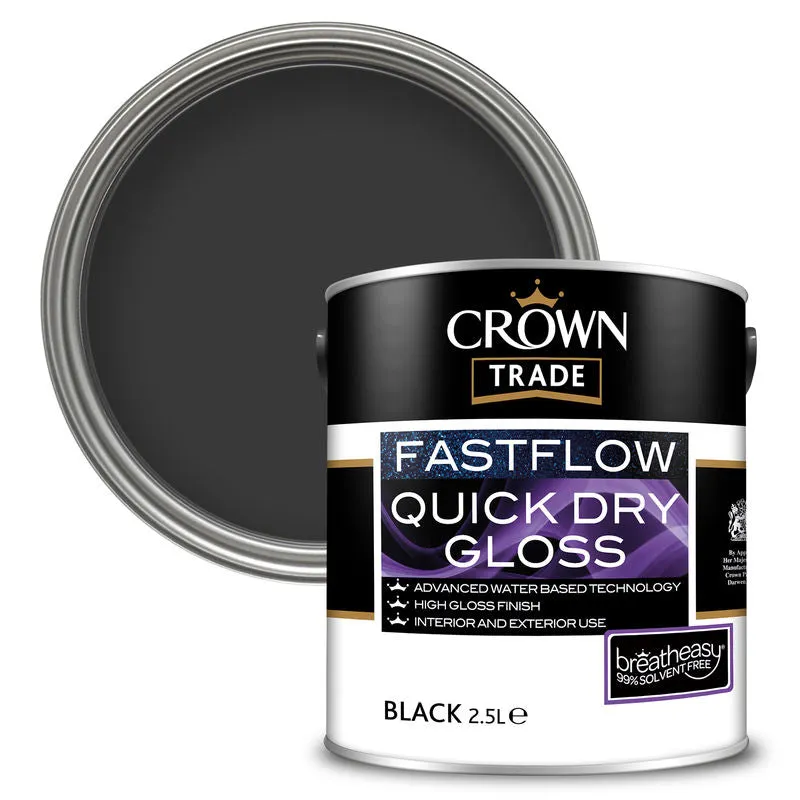 CrownPaints Crown Trade Fastflow Quick Dry Gloss - Black
