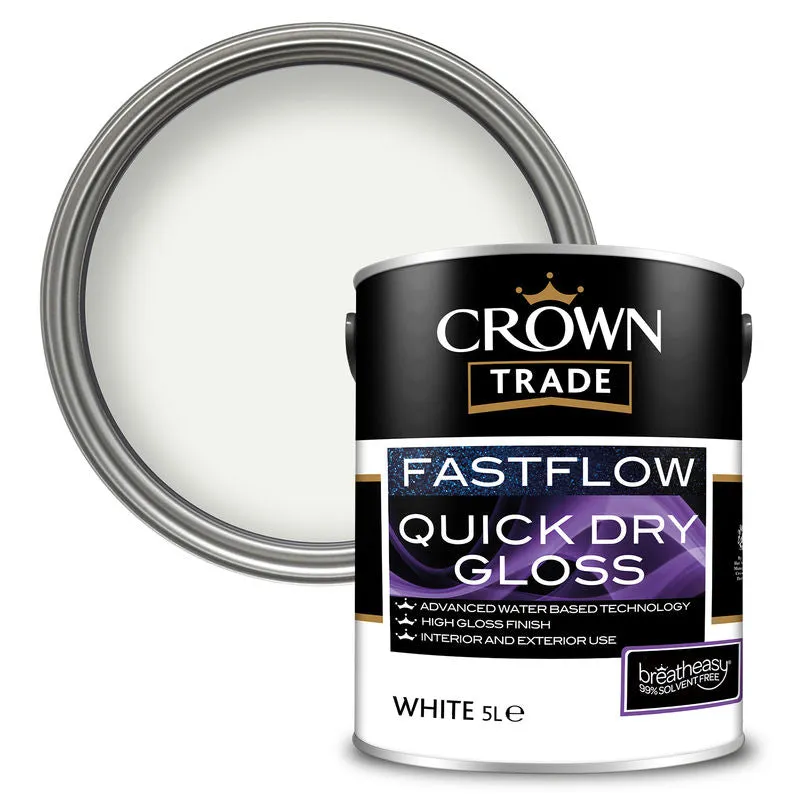 CrownPaints Crown Trade Fastflow Quick Dry Gloss - White