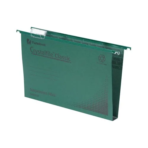 Rexel Crystalfile Suspension File Manilla 30mm Green 78041