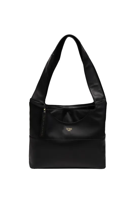 Cultured London Women's 'Ariel' Leather Shoulder Bag in Black Black female