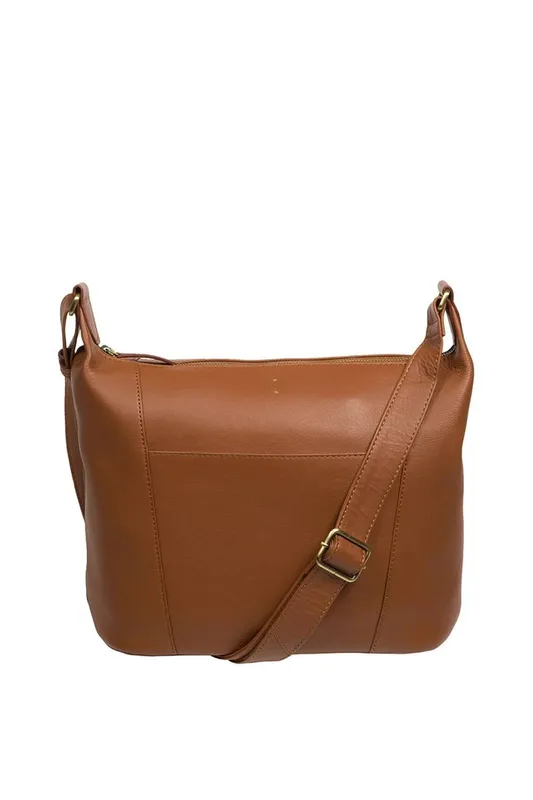 Cultured London Women's 'Talisha' Leather Shoulder Bag in Tan - Tan