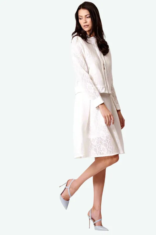 Cutie London Women's Cutie Lace Mesh Skirt in White Size: 8 - White