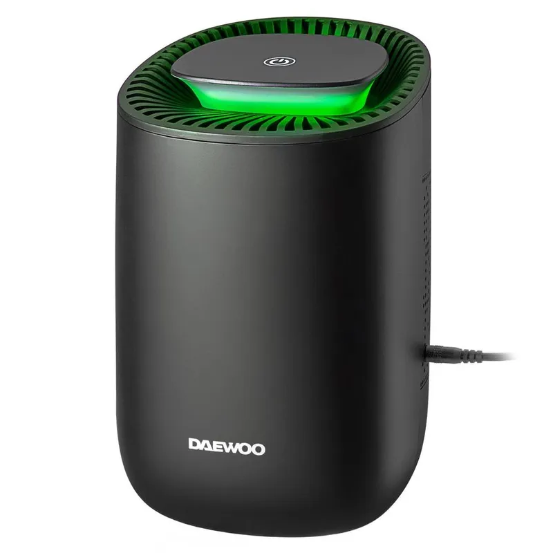Daewoo 600ml Mini Dehumidifier for Wardrobe Window Small Room Quiet Low Power in Black - Black - Size: S