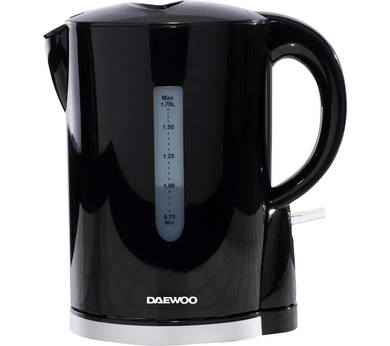 Daewoo SDA1682 Jug Kettle - Black & Chrome, Black