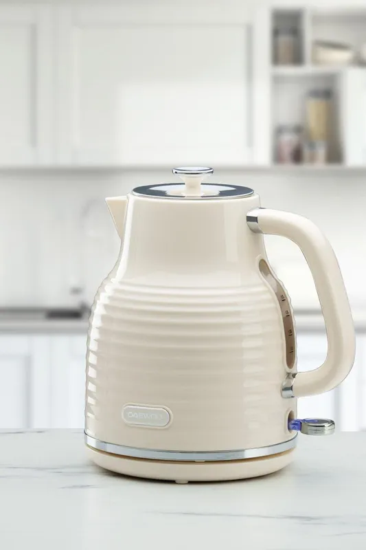 Daewoo Sienna Cordless Jug Kettle 1.7 Litre 3KW Rapid Boil Cream SDA2480GE Cream