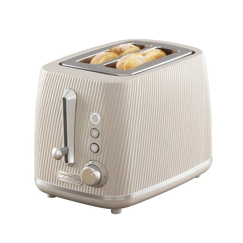 Daewoo Unisex 'Cascade' 2-Slice Toaster Defrost Reheat Cancel in Taupe Taupe One Size female