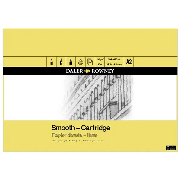 Daler-Rowney Smooth Cartridge Pad - 30 Sheets - 130gsm